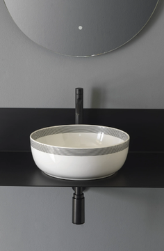 POIS STRIP - Countertop round ceramic washbasin by Scarabeo Ceramiche - view 3